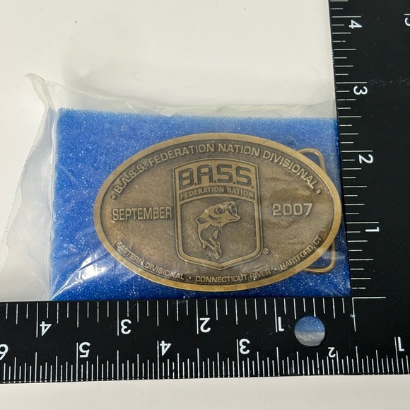 BASS Federation East Championship Connecticut River Hartford Brass Belt Buckle - Picture 6 of 6